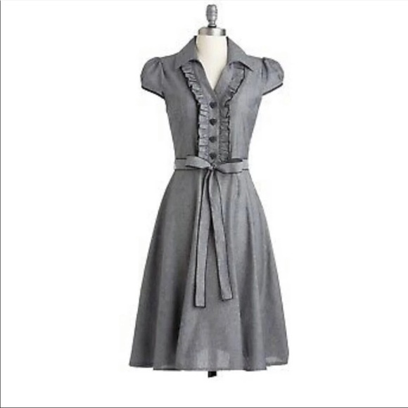 New Yellow Star by ModCloth retro grey dress! - Picture 1 of 9